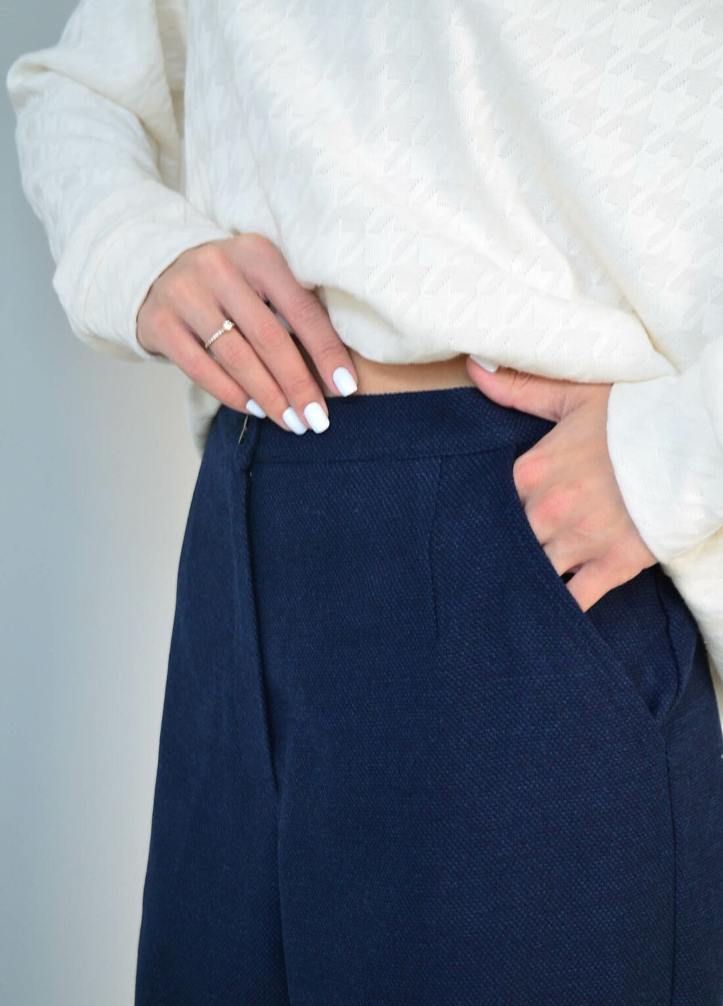Темно-синие классические, повседневный, кэжуал зимние брюки Ри Мари