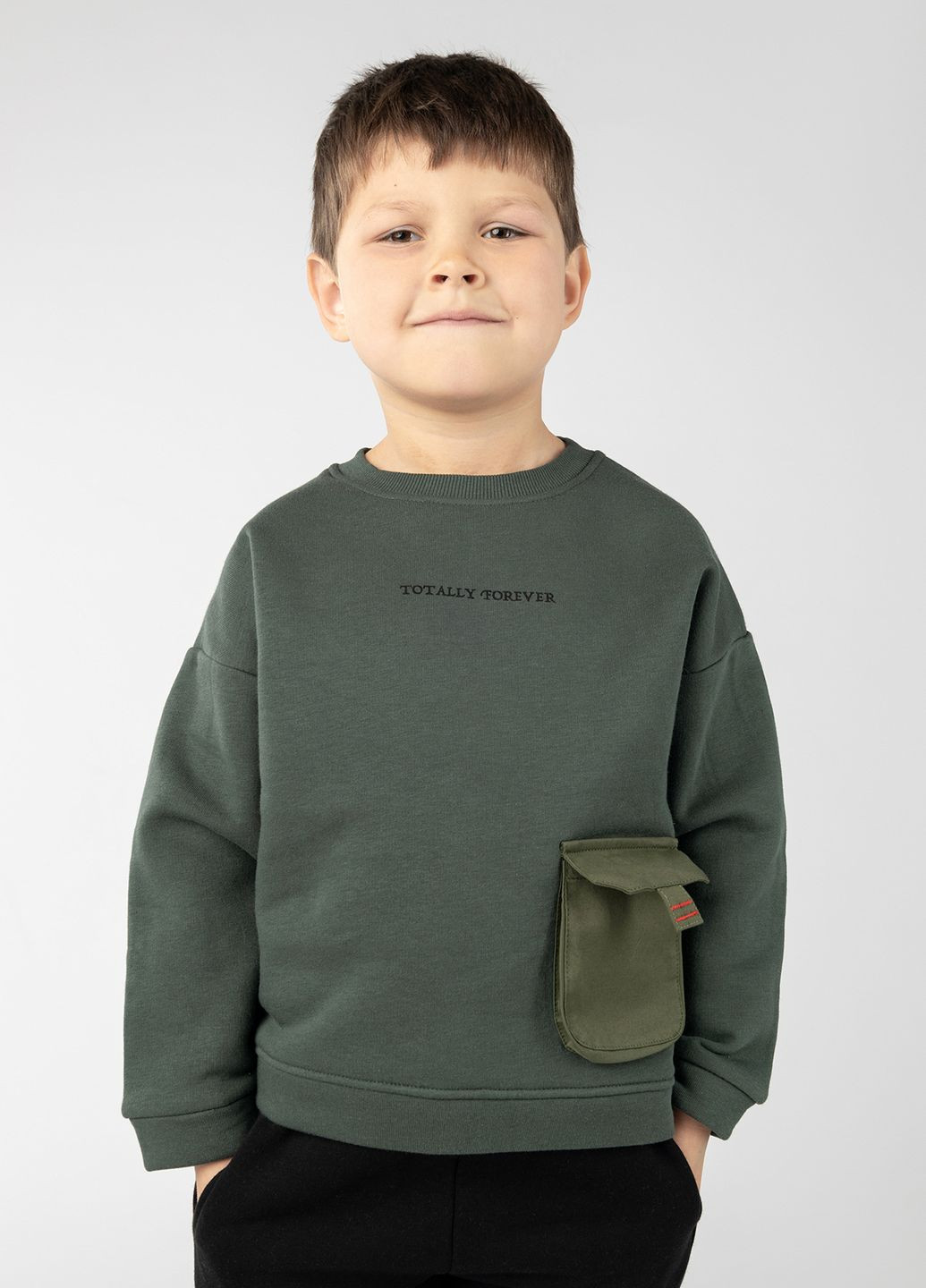 Divonette світшот для хлопчика колір темно-зелений цб-00234635 темно-зелений футер