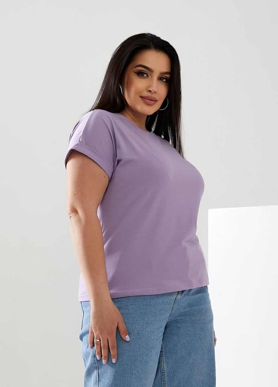 Фіолетова жіноча футболка колір лавандовий р.42/46 432371 New Trend