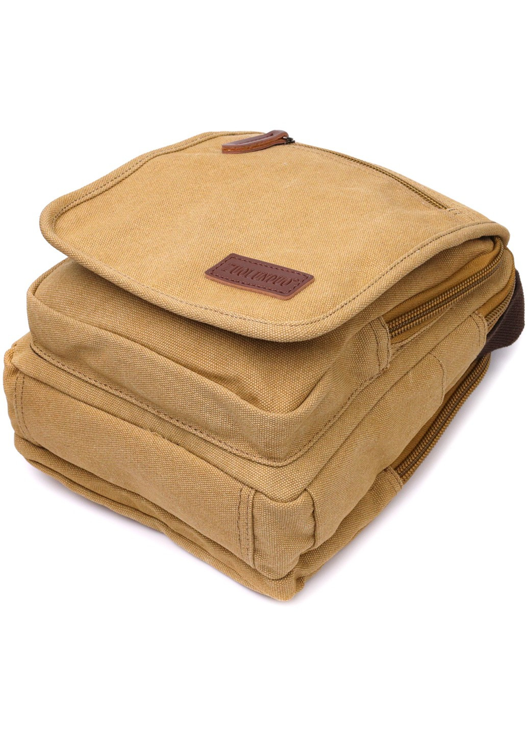 Мужская сумка почтальонка на плечо из плотного текстиля 22229 Песочный Vintage (267925361)