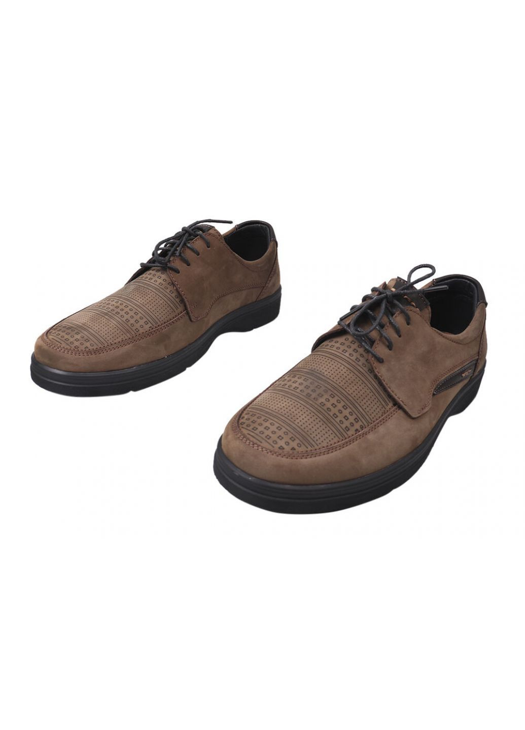 Бежевые туфли комфорт мужские из натуральной кожи (нубук), на низком ходу, на шнуровке, визон, Vadrus
