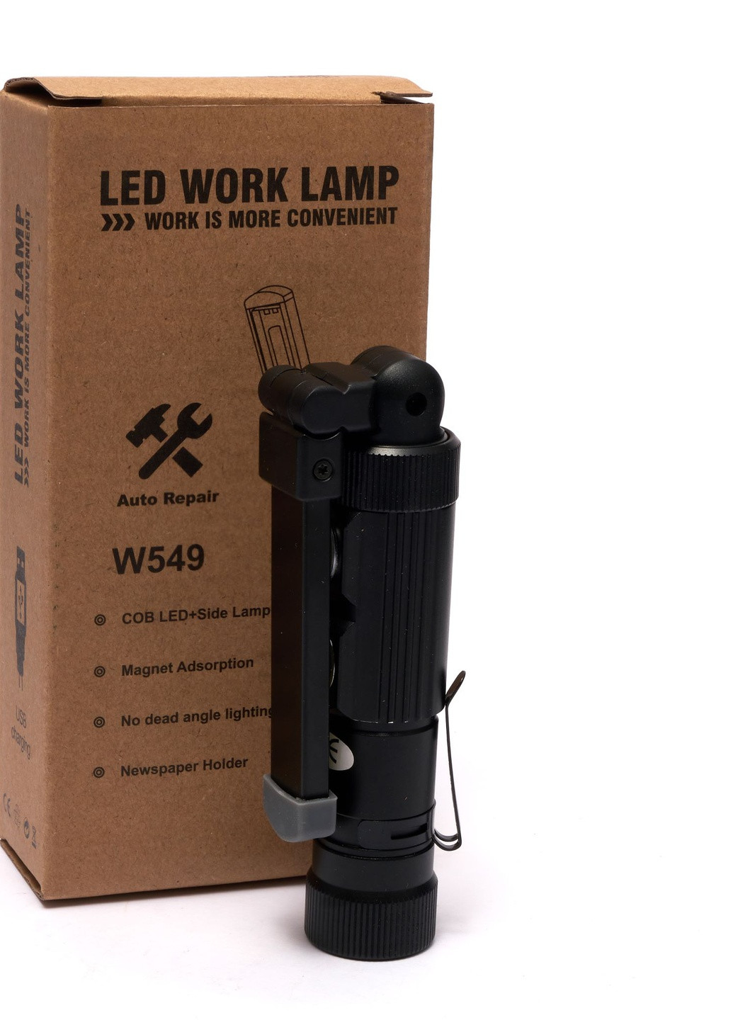 Аккумуляторный фонарик на магните Портативный складной фонарь W549 Work Lamp с красным светом 5 режимов Led (257196494)