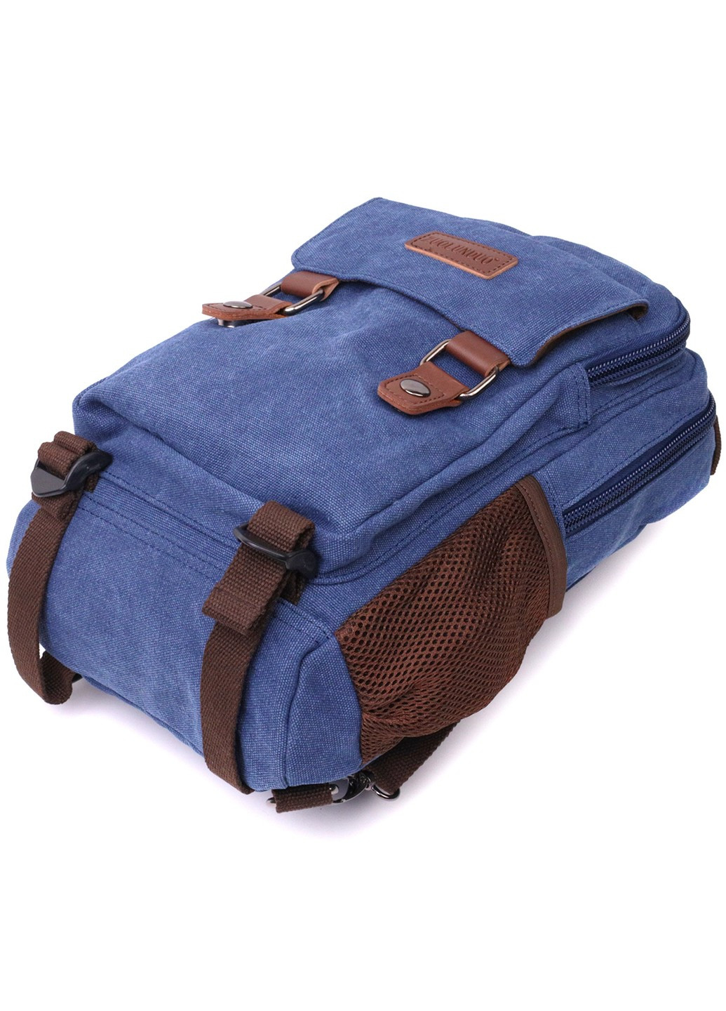 Легкий текстильный рюкзак с уплотненной спинкой и отделением для планшета 22169 Синий Vintage (267948766)