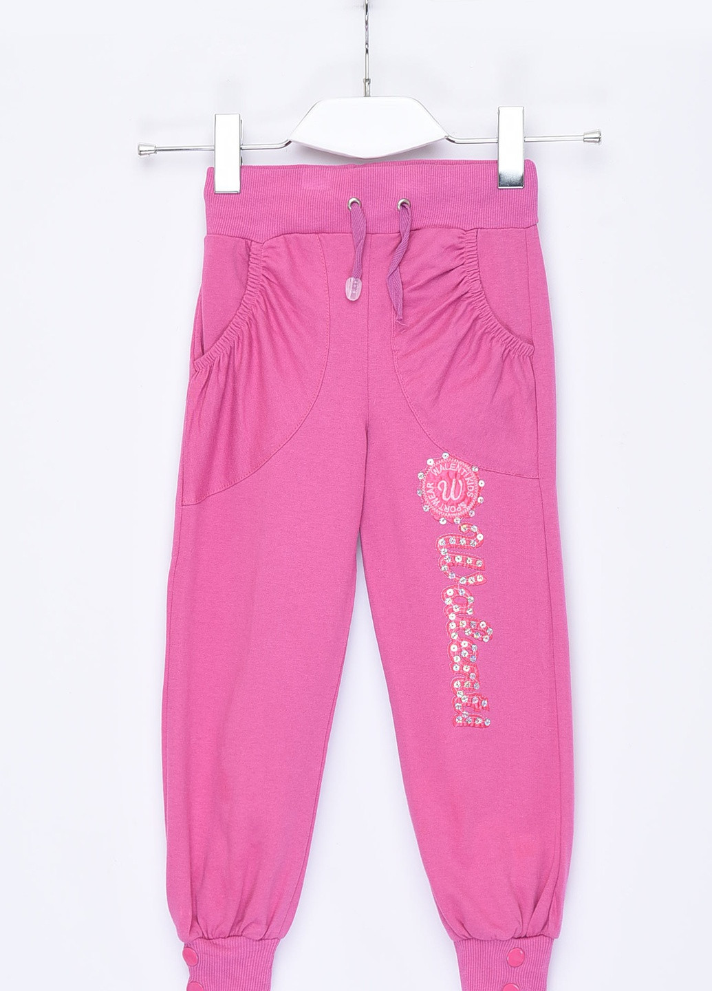 Штани дитячі дівчинка рожевого кольору з написом Let's Shop (256915203)
