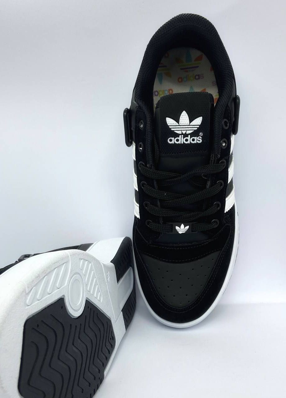 Чорно-білі Осінні кросівки репліка forum low black & white Vakko