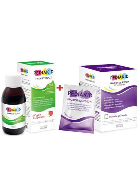 Комплекс "Закрепы " Transit doux 125 ml Apple + Probiotiques-10M 10 sachets Pediakid (264295693)