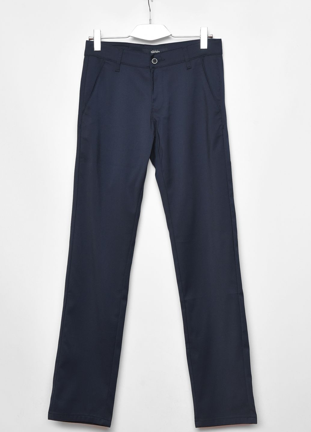 Темно-синие демисезонные прямые штаны мужские темно-синего цвета размер 29 Let's Shop