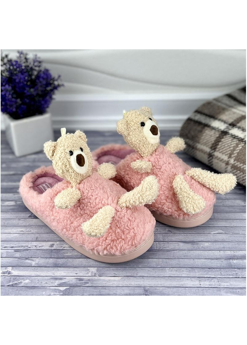 Тапочки жіночі домашні з ведмедиком Е-003498 Рожеві Jomix (261255957)