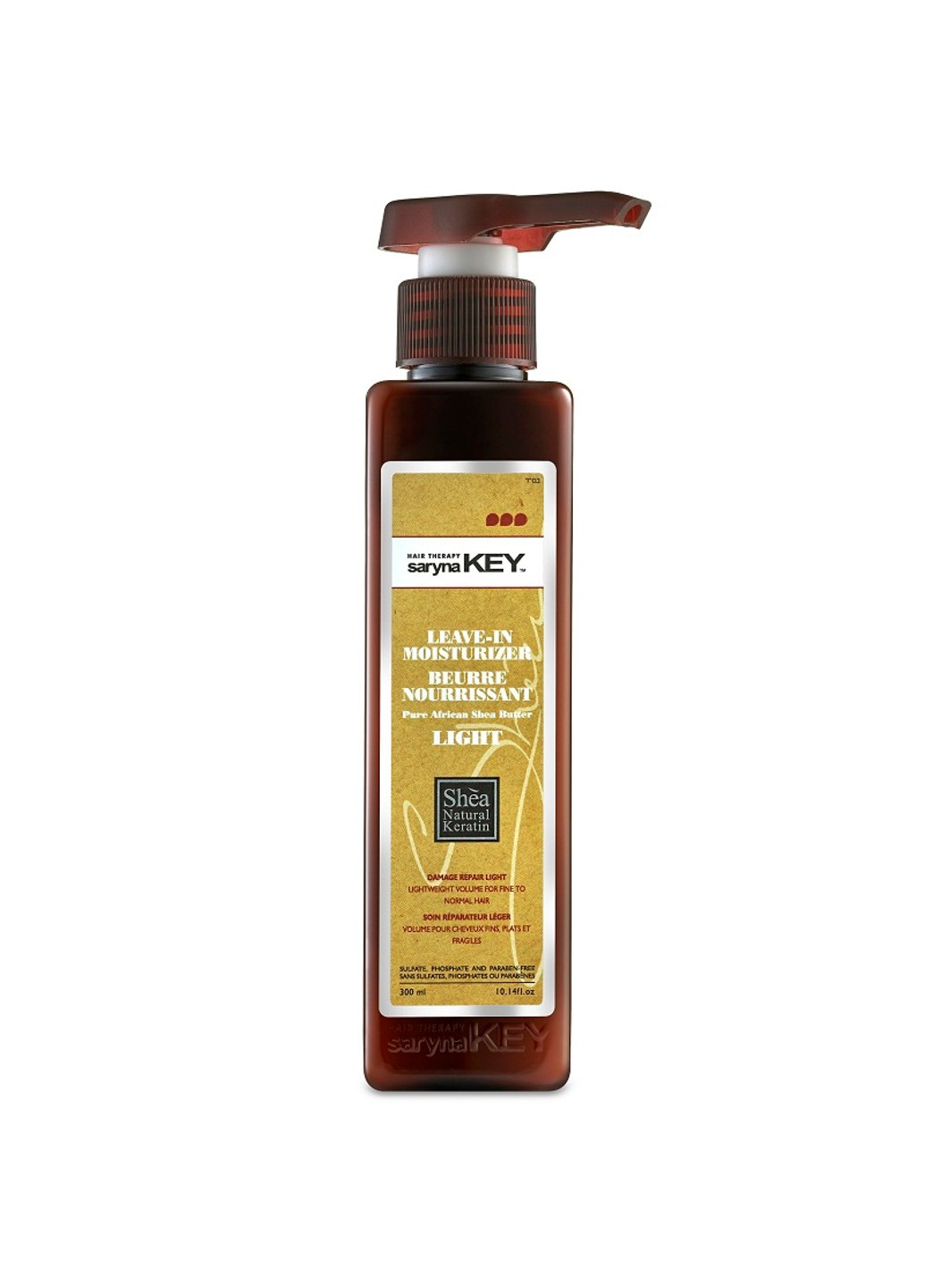 Увлажняющий крем для волос облегченная форма Damage Repair Light Shea Cream Leave-In Moisturizer 300 мл Saryna Key (276777720)