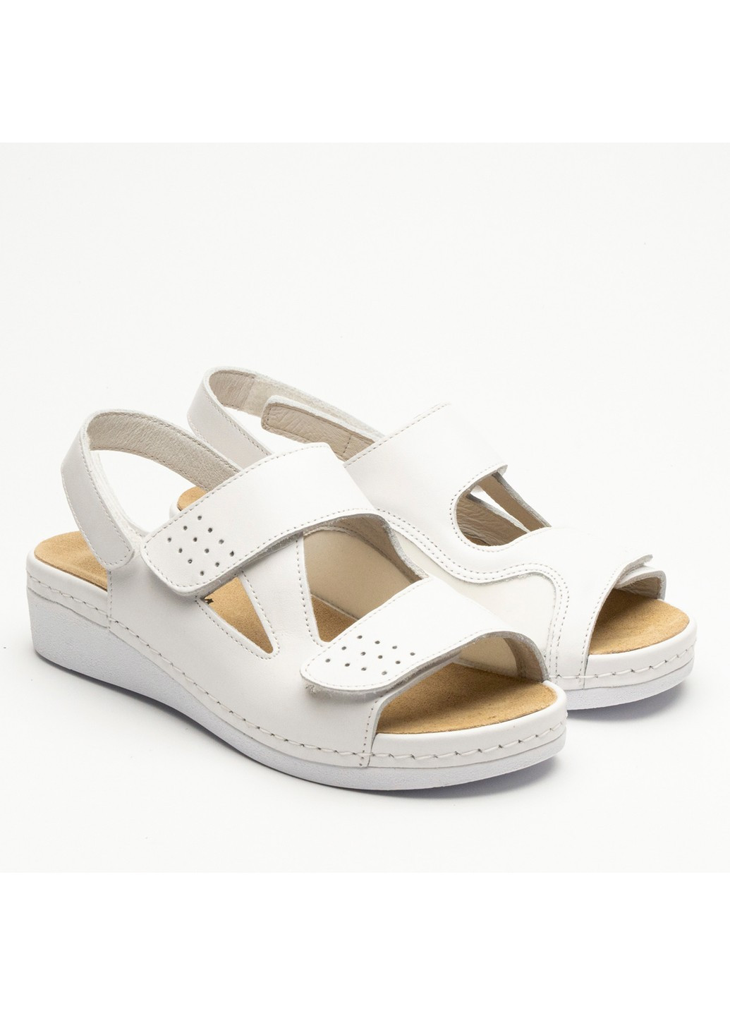 сандалии женские кожаные nora iii, white Leon