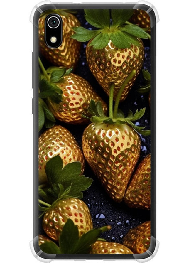 Силиконовый противоударный с усиленными углами чехол 'Золотая клубника' для Endorphone Xiaomi Redmi 7A (259322698)