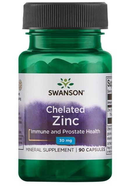 Глицинат хелатированного цинка альбион Albion Zinc 30 mg 90 Caps Swanson (257236044)