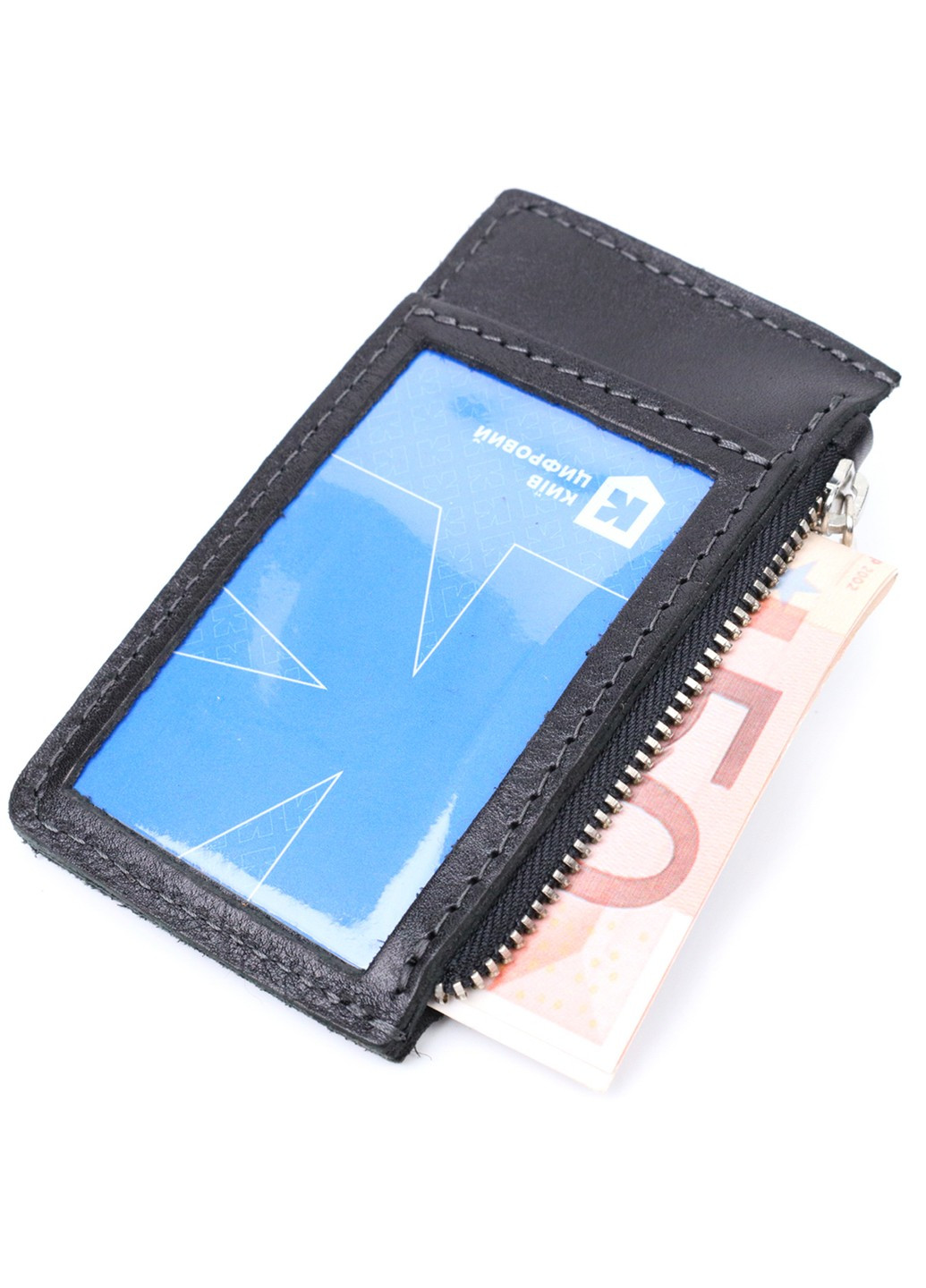 Интересный картхолдер с держателем для Apple AirTag из натуральной кожи 11628 Черный Grande Pelle (267507232)