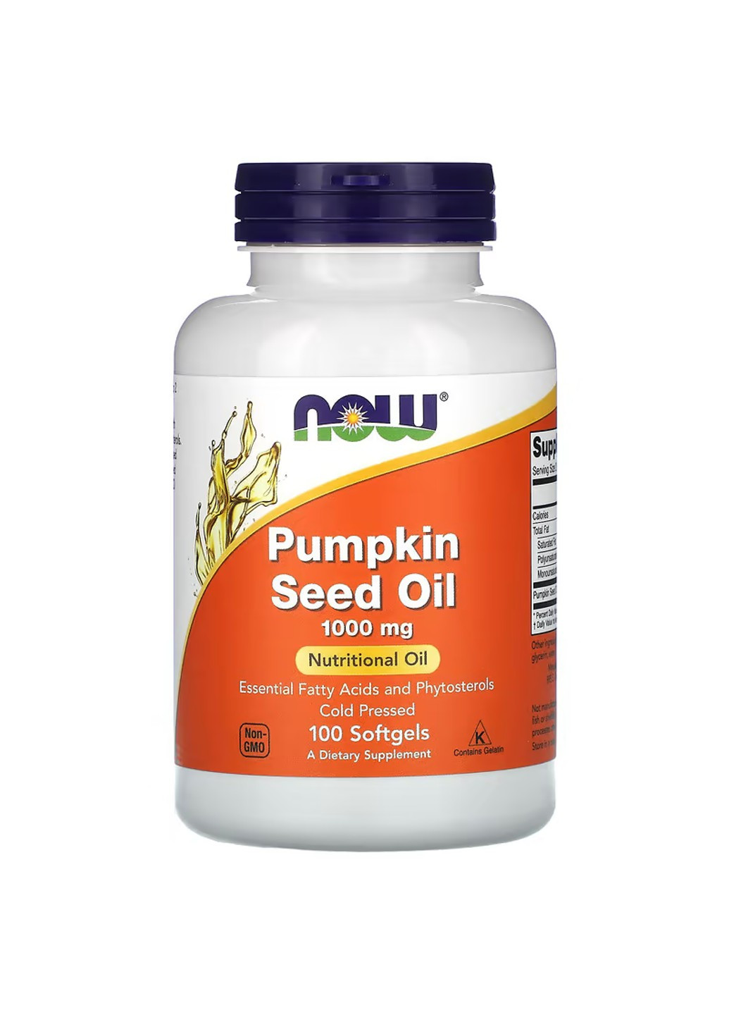 Олія Гарбузового Насіння Pumpkin Seed Oil 1000мг - 100 софтгель Now Foods (269461844)