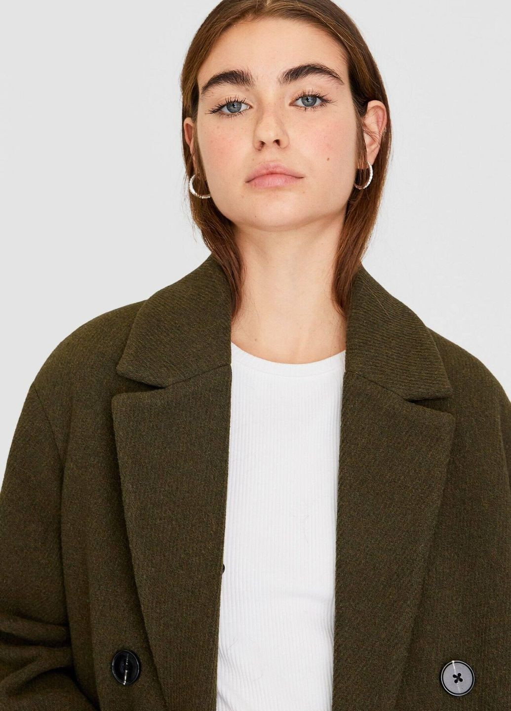 Темно-зелене Пальто,болотний-чорний, Stradivarius