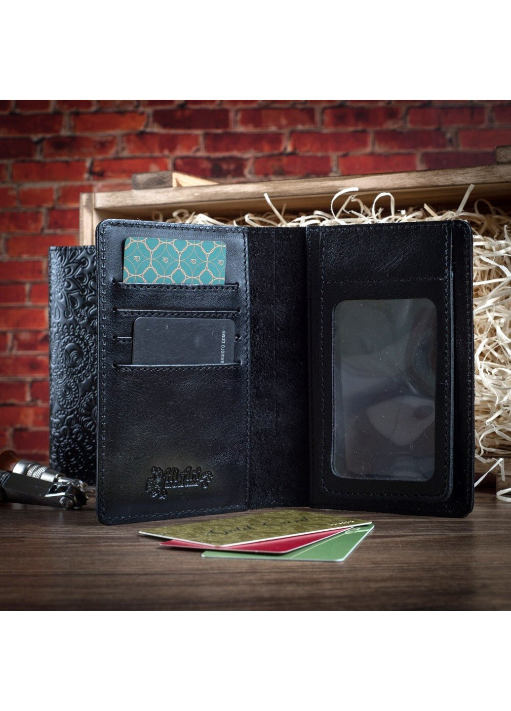 Обложка-органайзер для документов из кожи HiArt PC-03 Mehendi Art черная Черный Hi Art (268371687)