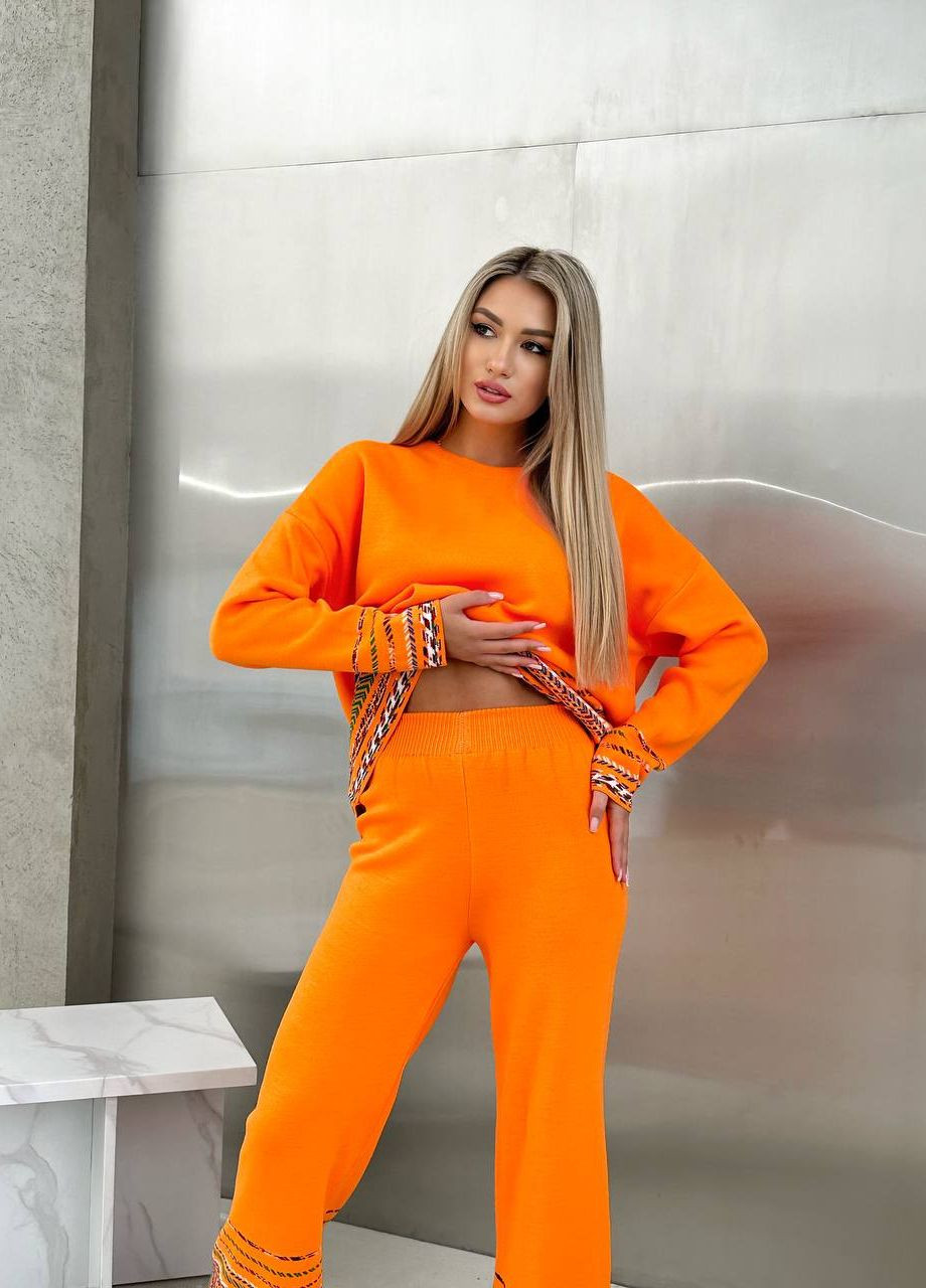 Женский вязанный костюм цвет оранжевый р.42/48 448134 New Trend (274539795)