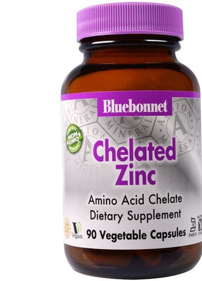 Albion Chelated Zinc 90 Caps Bluebonnet Nutrition (256723246)