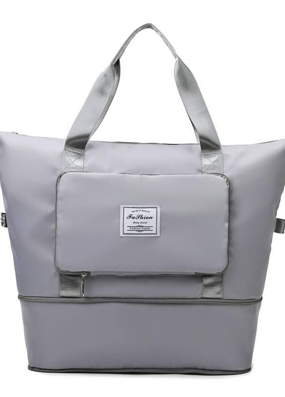 Дорожная, спортивная сумка-трансформер Flybag сшита из износостойкого материала Оксфорд+нейлон, складывающаяся клатч Gray Valiria Fashion (262805891)