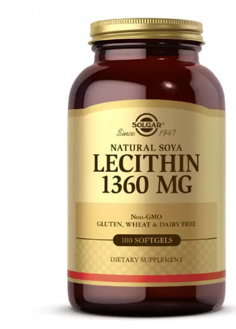 Natural Soya Lecithin 1360 mcg 100 Softgels Solgar (256725133)