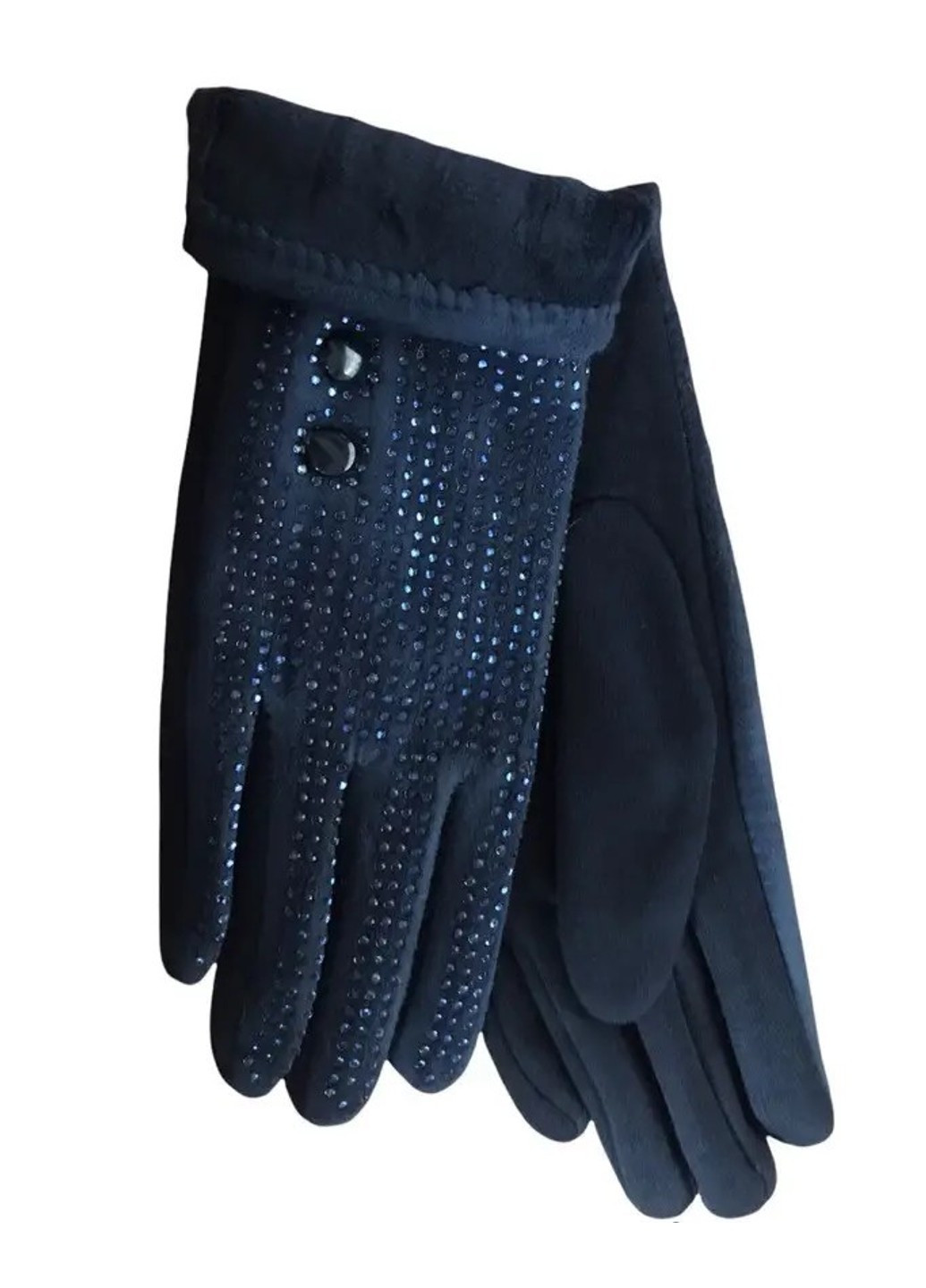 Женские стрейчевые перчатки чёрные 198s3 L BR-S (261771576)