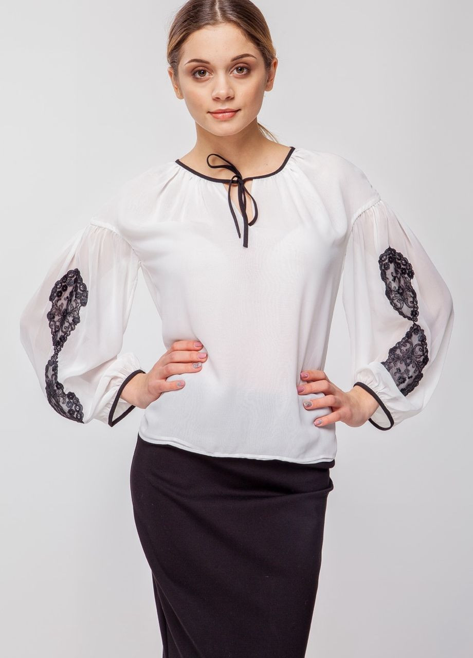 Молочная молочная шифоновая блуза Nai Lu-na by Anastasiia Ivanova