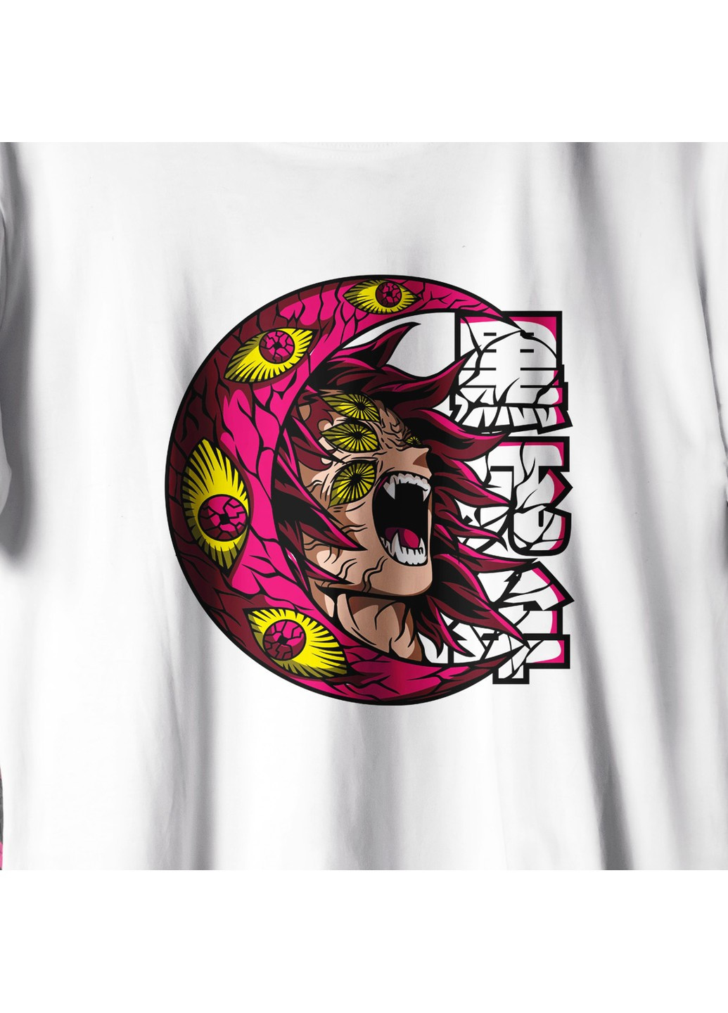 Белая футболка c принтом клинок рассекающий демонов - кокушибо moon we No Brand