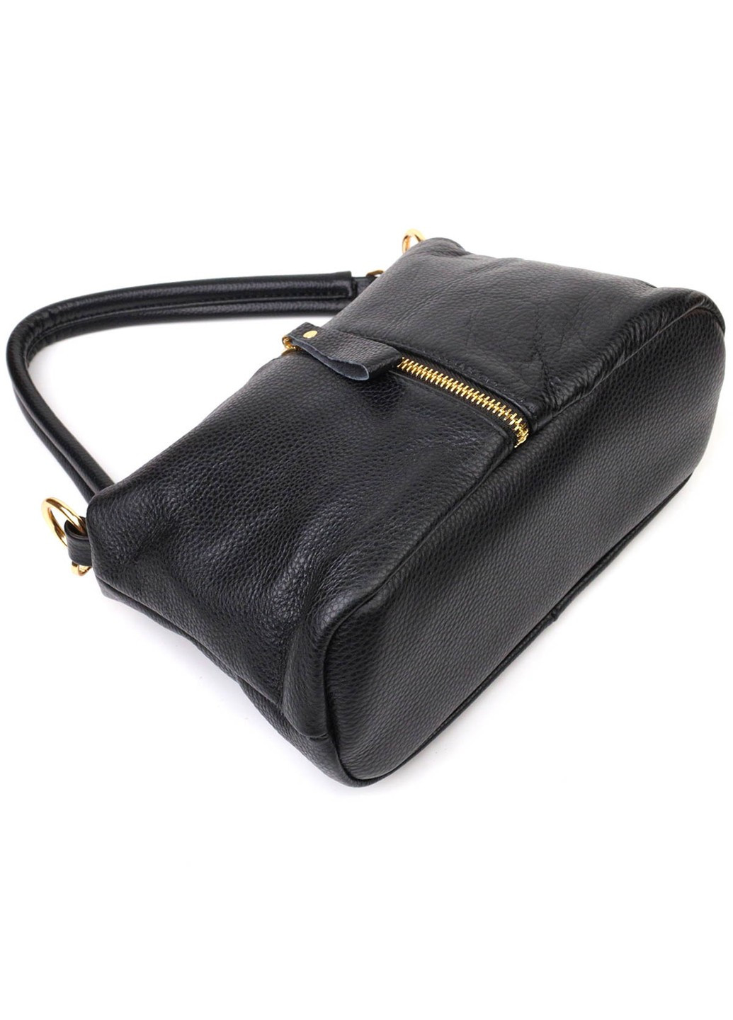 Интересная сумка через плечо из натуральной кожи 22135 Черная Vintage (260360860)