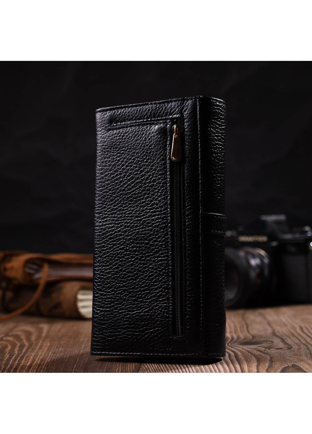 Классический женский кошелек с большим количеством отделений из натуральной кожи 21961 Черный Tony Bellucci (262158778)