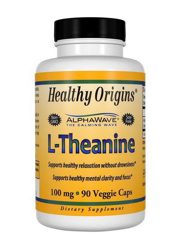 L-теанін L-Theanine 100 mg 90 caps Healthy Origins (266634492)