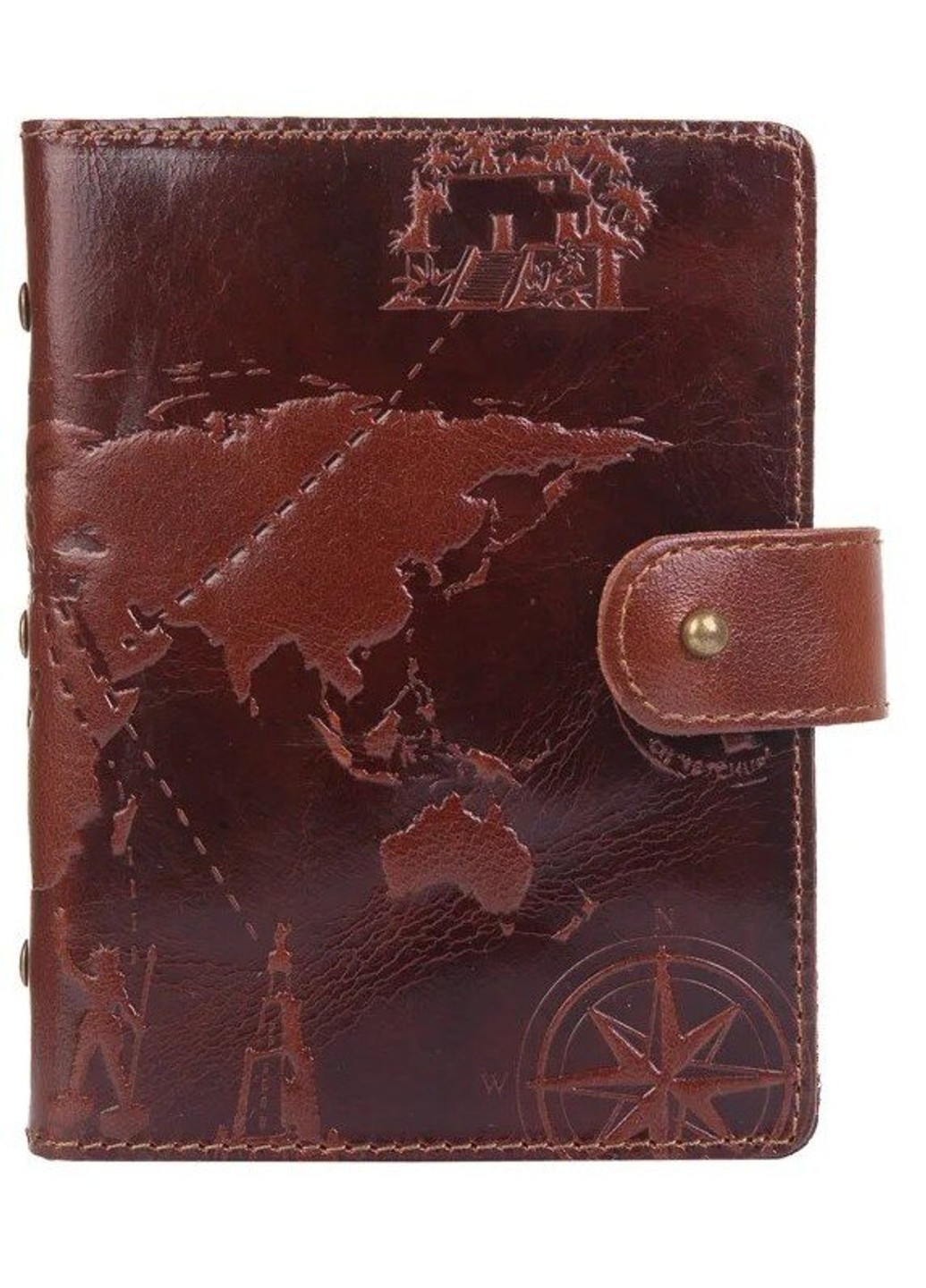 Шкіряний Картхолдер «7 wonders of the world» CH-06 Crystal Сognac Hi Art (269089256)