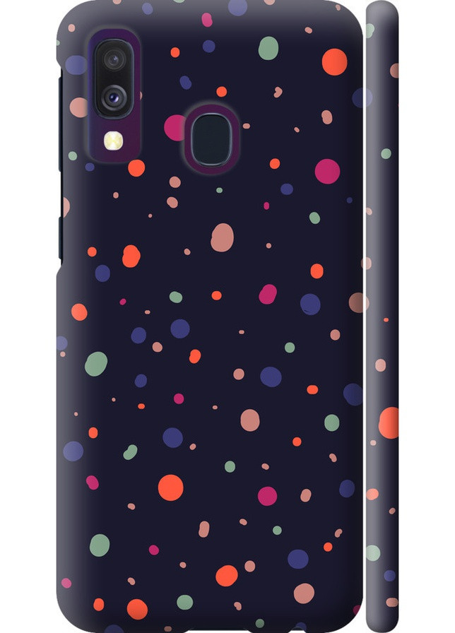 3D пластиковый матовый чехол 'Горошек v2' для Endorphone Samsung Galaxy A40 2019 A405F (258086780)