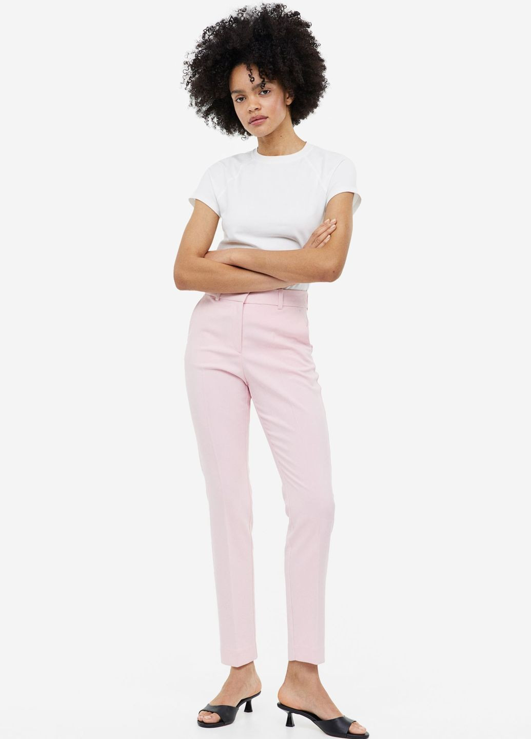 Светло-розовые повседневный демисезонные брюки H&M