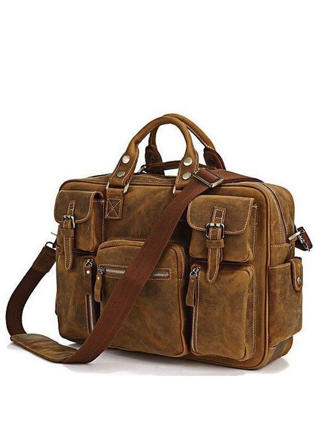 Чоловіча шкіряна сумка 14051 Коричневий Vintage (262975774)