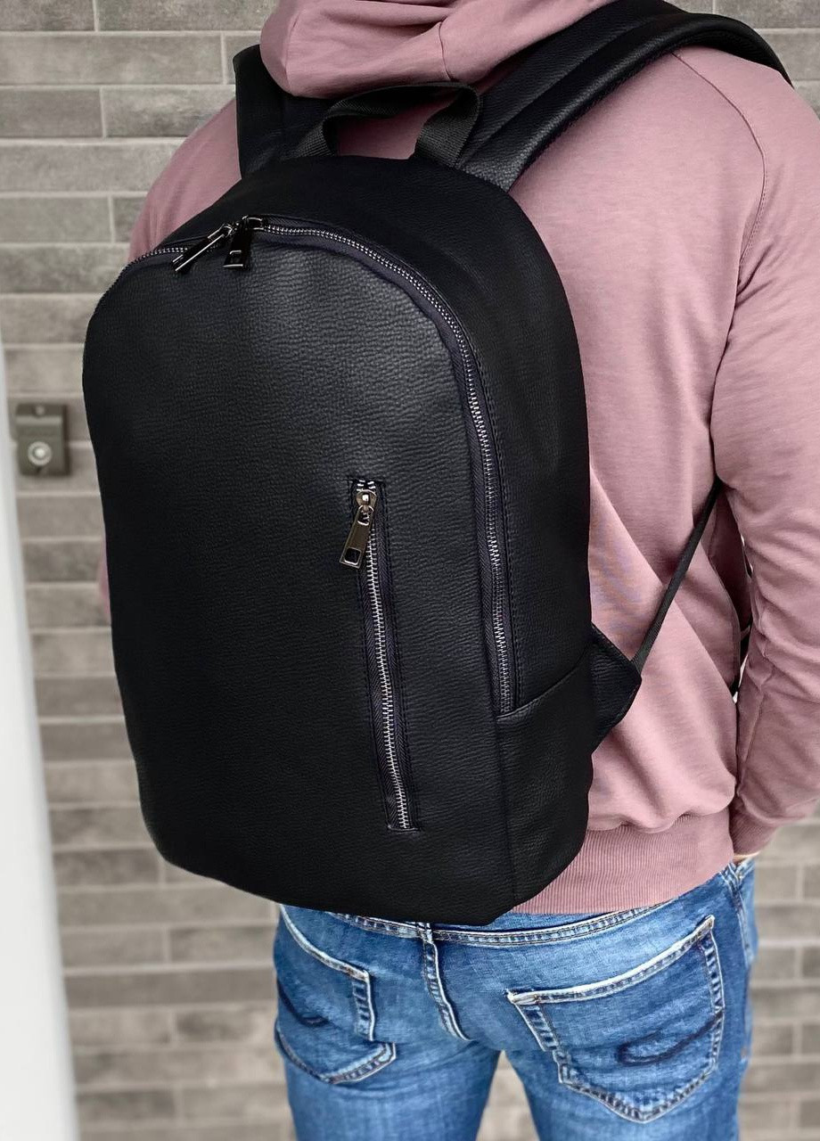Мужской черный рюкзак портфель экокожа Nikita Flotar No Brand (258722953)
