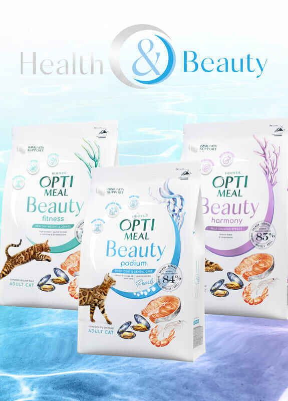 Полнорационный сухой корм Beauty Harmony для взрослых кошек, мягкий успокаивающий эффект, с морепродуктами 1.5 кг Optimeal (277367429)