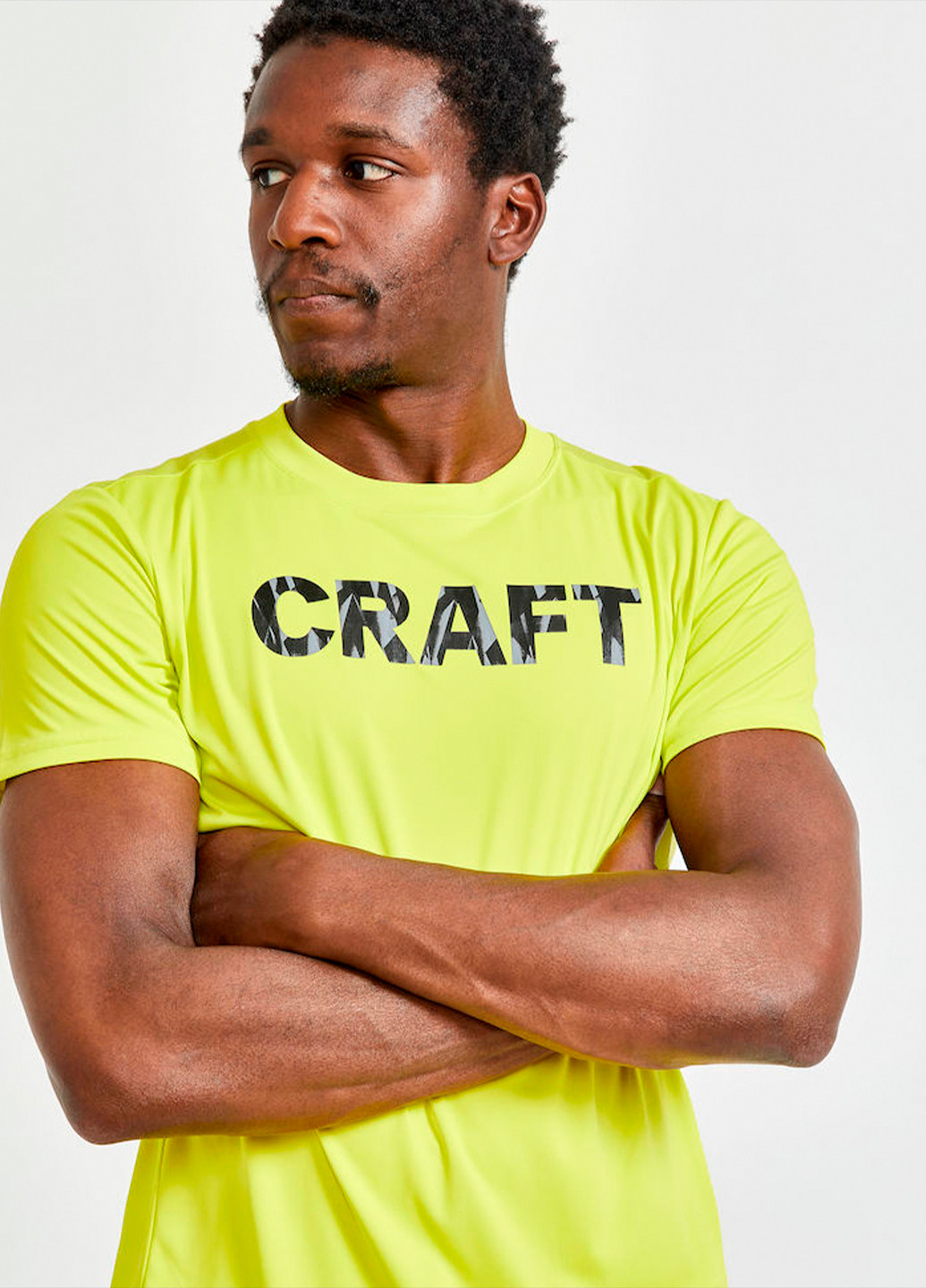 Желтая мужская футболка Craft Core Charge Tee