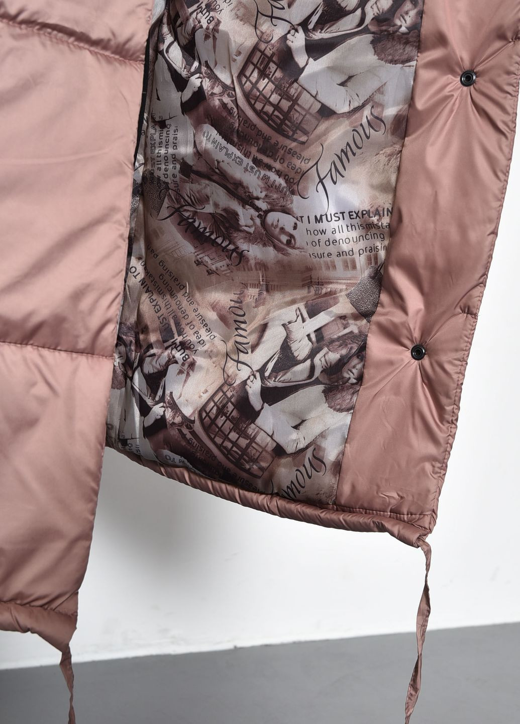 Коричневая зимняя куртка женская еврозима удлиненная цвета мокко Let's Shop