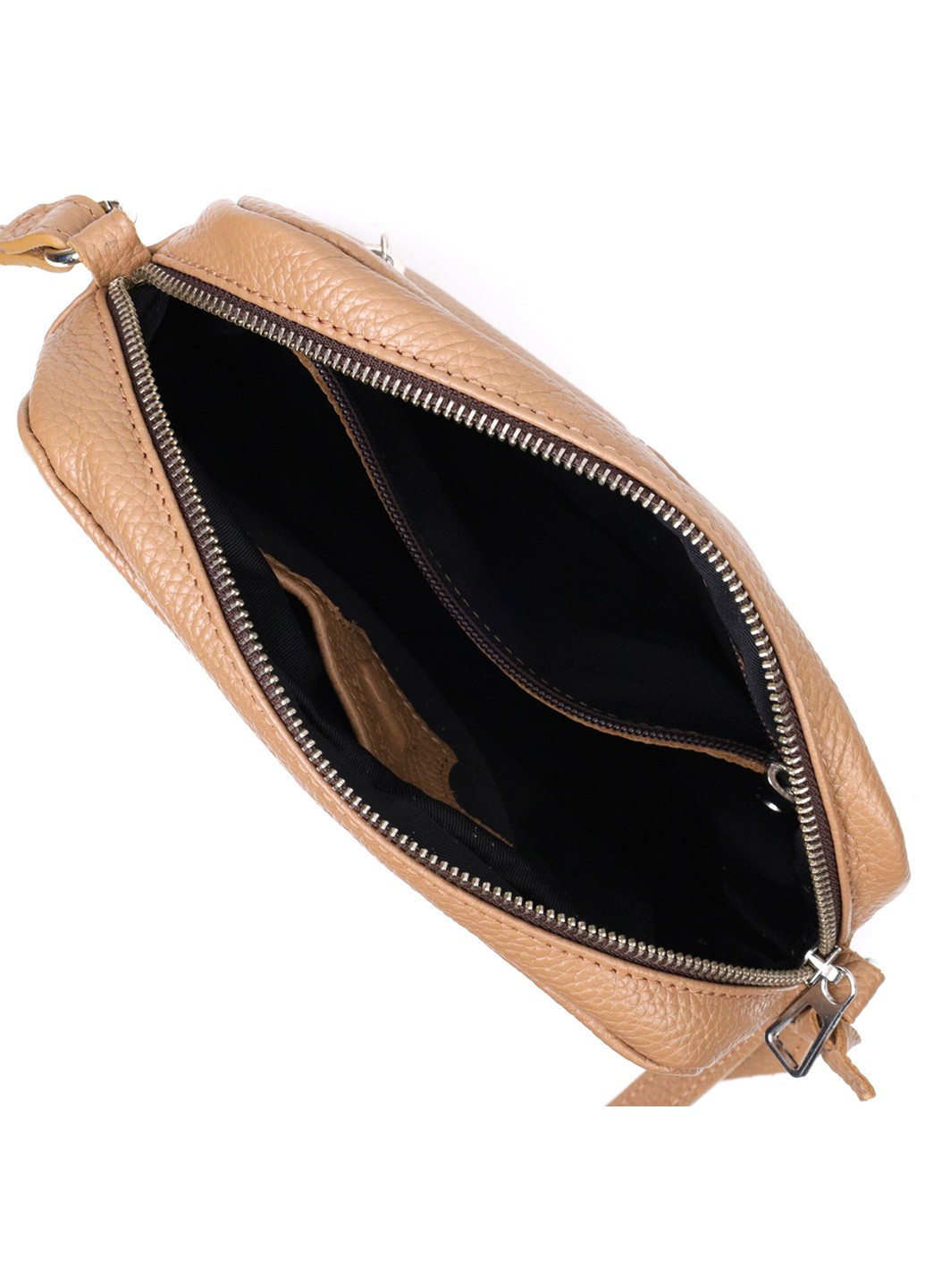 Стильна сумка жіноча крос-боді з натуральної шкіри 11652 Бежева Grande Pelle (267927729)
