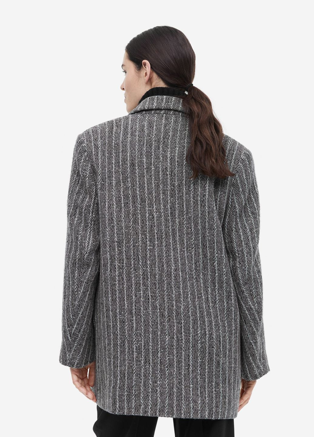 Серый женский жакет H&M полосатый - демисезонный