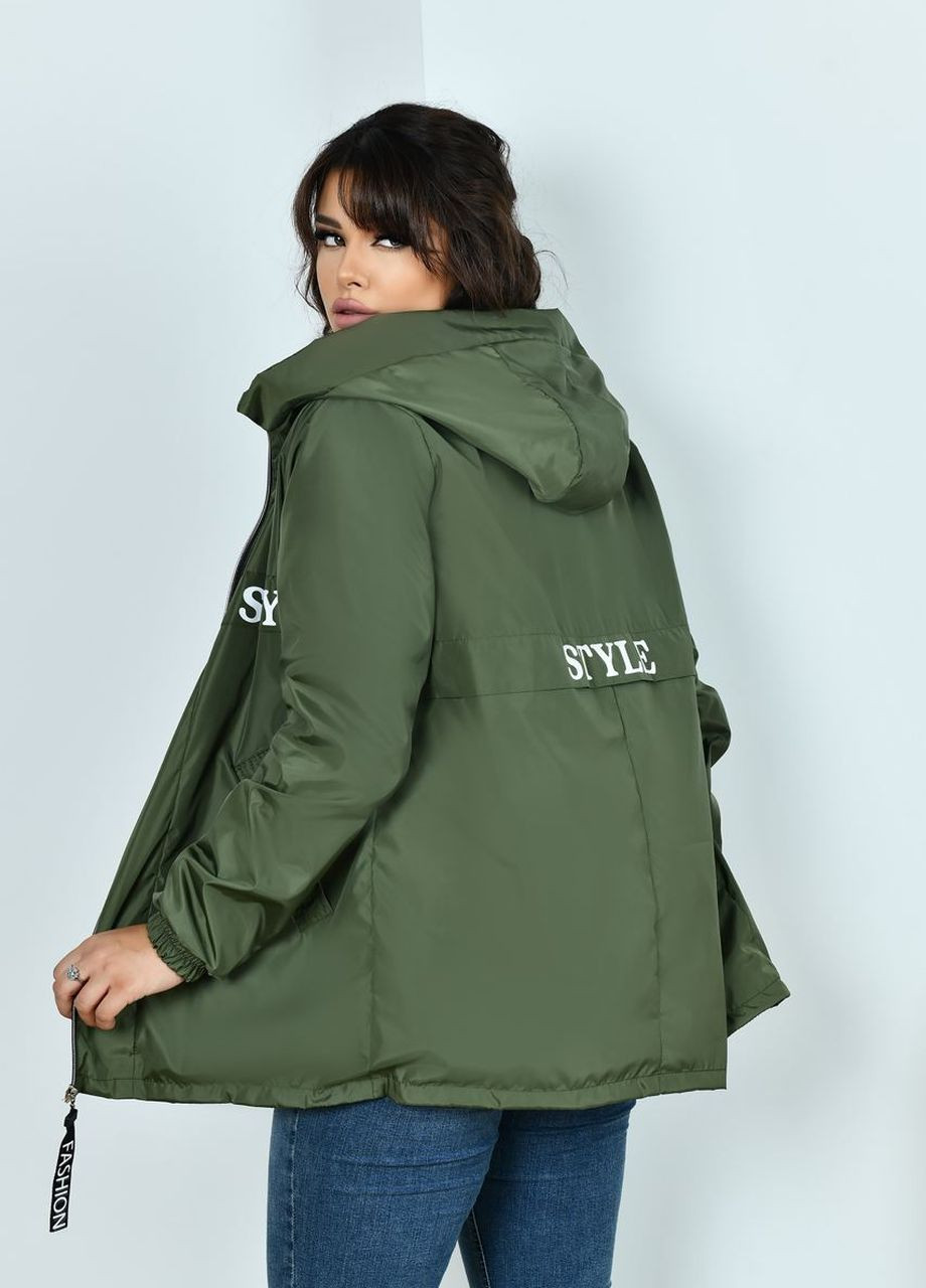 Оливкова (хакі) жіноча куртка з плащової тканини колір хакі р.48/50 442986 New Trend