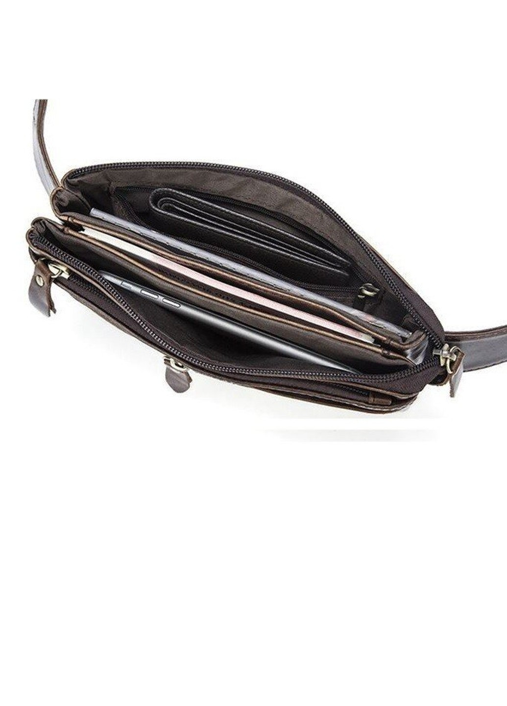 Кожаная бананка 14736 Коричневый Vintage (263360588)