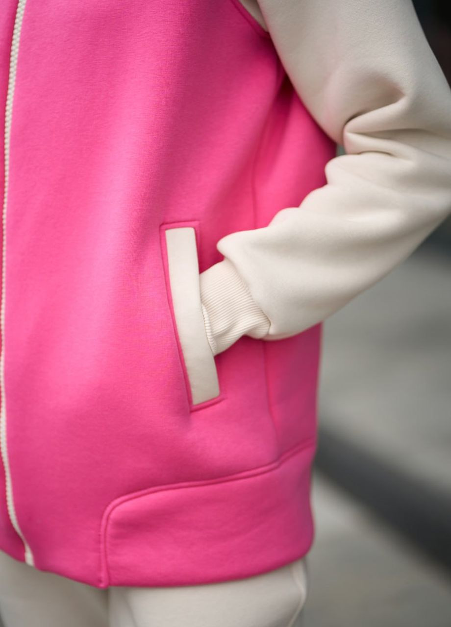 Жіночий теплий спортивний костюм колір барбі р.2XL 443648 New Trend (266494213)