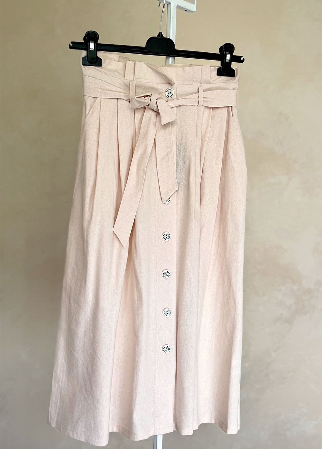 Персиковая кэжуал однотонная юбка Azuri
