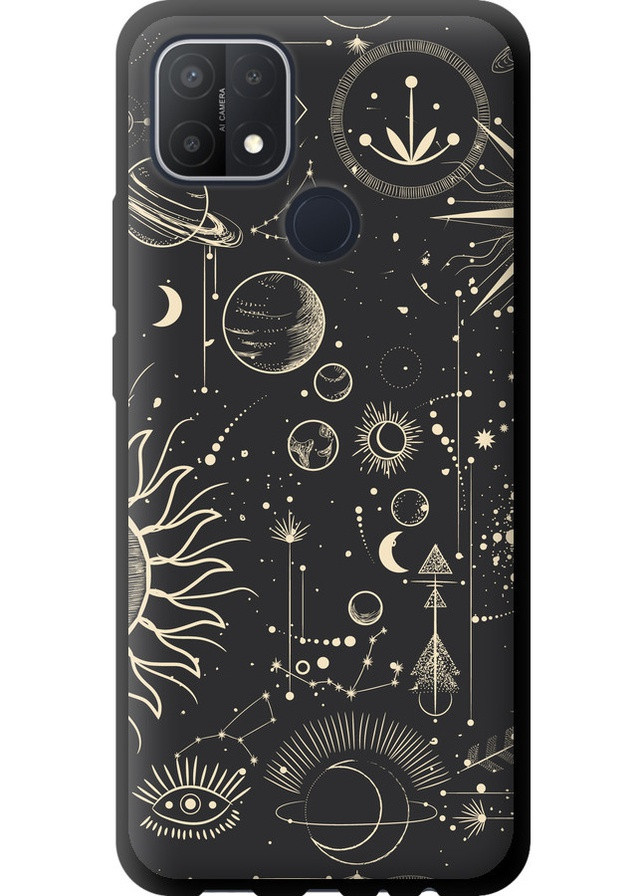 TPU чорний чохол 'Фаза місяця' для Endorphone Oppo A15 (258083751)