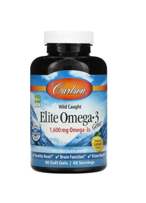 Elite Omega 3 Gems 90 Soft Gels Lemon Carlson Labs (258646300)