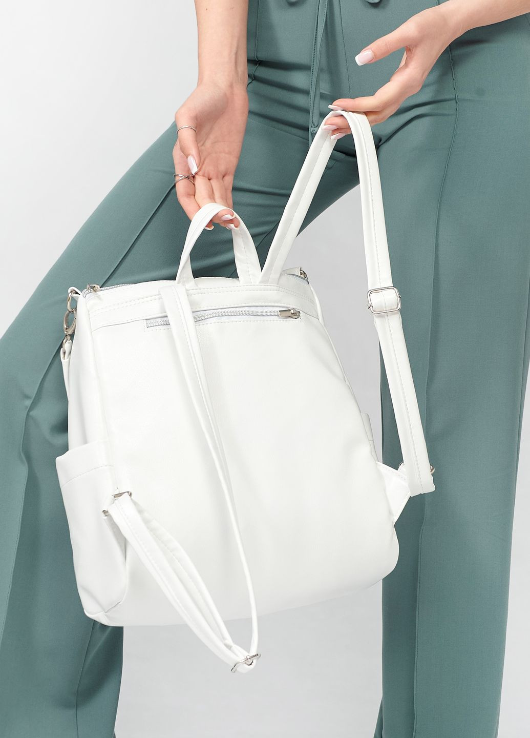 Женский рюкзак-сумка Trinity белый Sambag (260211015)
