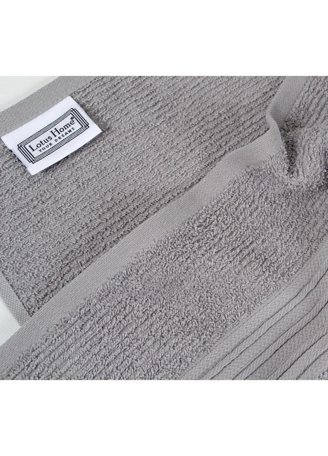 Lotus полотенце махровое home - ammi gri серый 70*140 однотонный серый производство - Турция