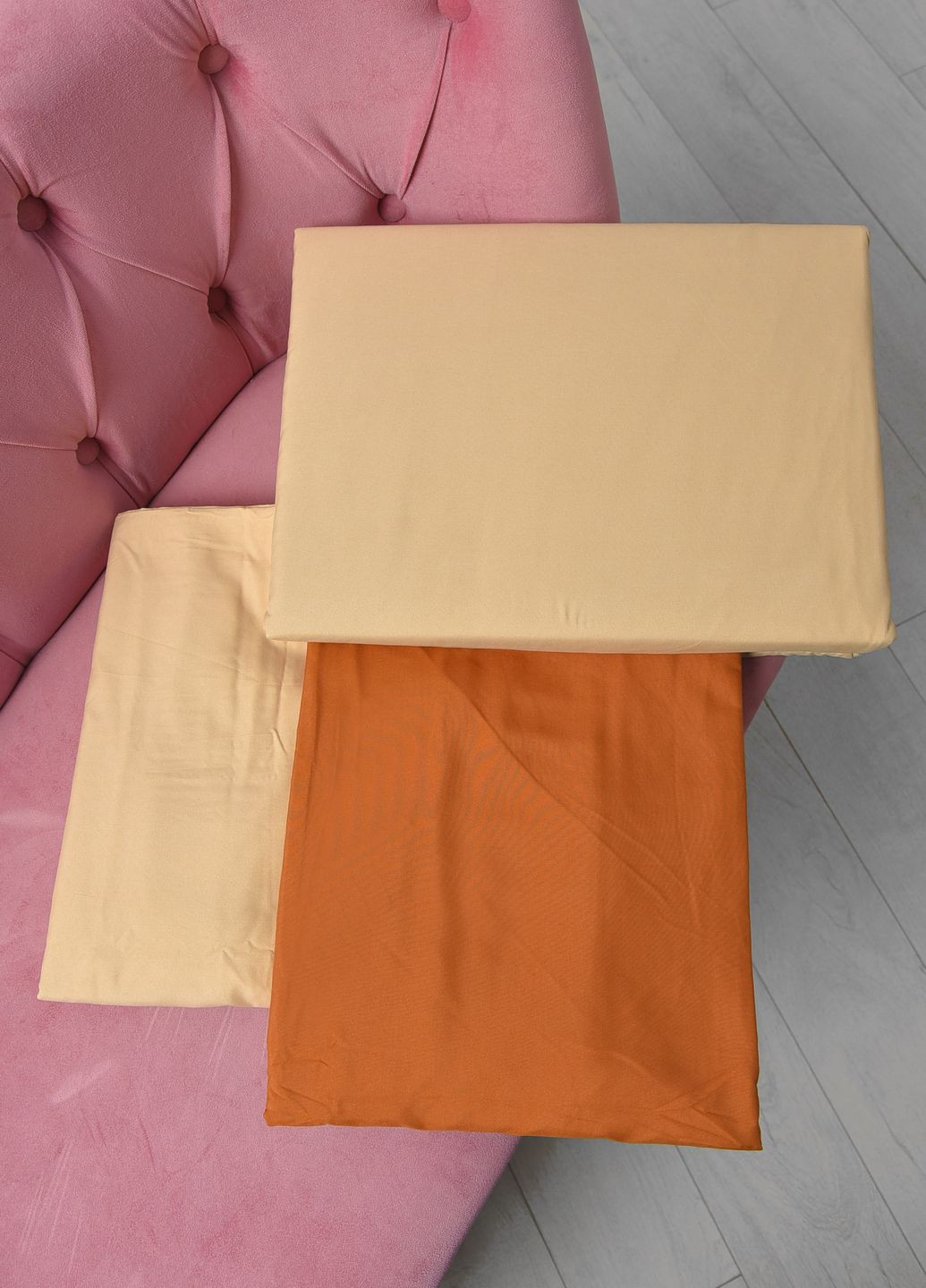 Комплект постельного белья бежево-горчичного цвета евро Let's Shop (267735824)