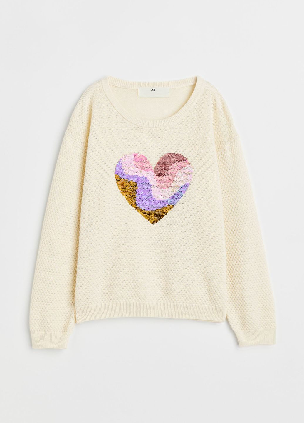 Бежевий демісезонний светр з мотивом серця H&M